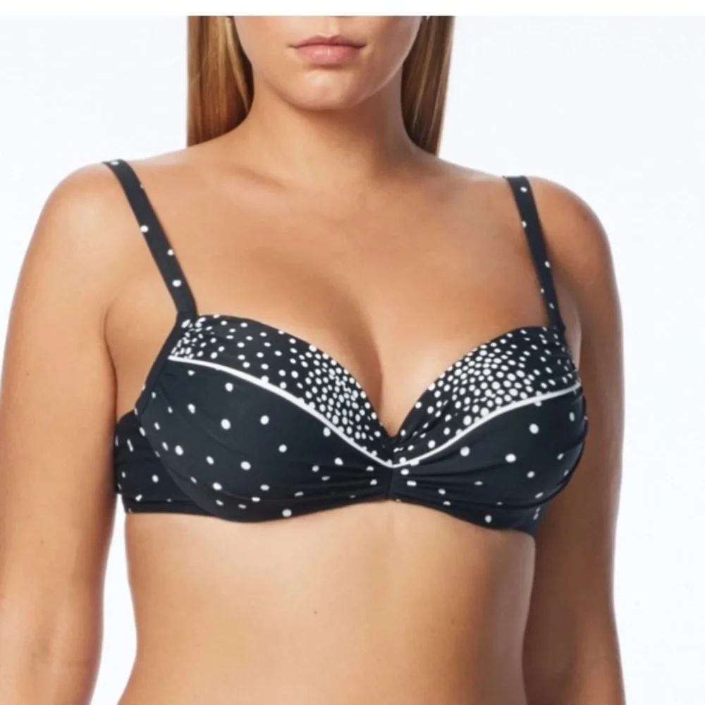 Coco Reef Bra Sized Clarity Dots Cast Black Back Tie for Custom Fit 32/34D